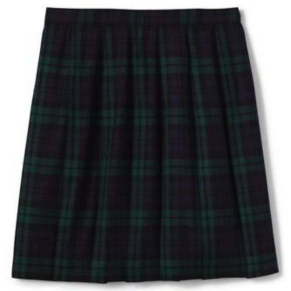 NWT LANDS' END GIRLS TOP OF KNEE SHIRT CLASSIC NAVY/EVERGREEN LG PLAID 16 - Picture 1 of 5